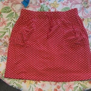 Susan Graver Red Skort with White Polka Dots & Pockets